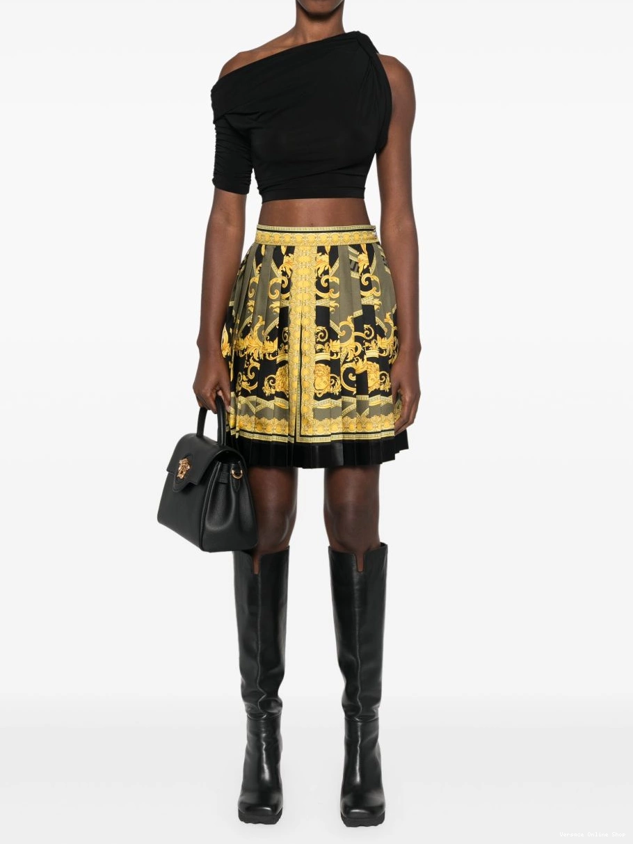 Cheap Versace skirt Dieux Women Coupe silk des pleated La 0802
